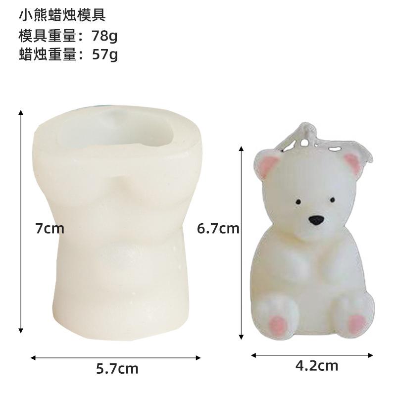3D Bear Hug Love Silicone Candle Mold Diy Cute Bear Pet Candle Making Supplies Handmade Soap Plaster Resin Mold Home Decor Gift