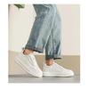 Men White Platform Sneakers Lace-up Casual Shoes Lightweight Comfortable Walking Shoes