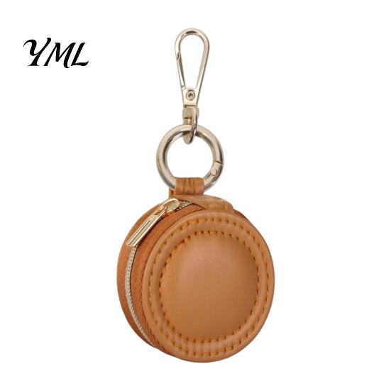 Small Storage for Earrings Portable Jewelry Box Keychain, PU Leather Travel Organizer Case, Soft Pouch Velvet Lining Secure Zipper Closure Rings