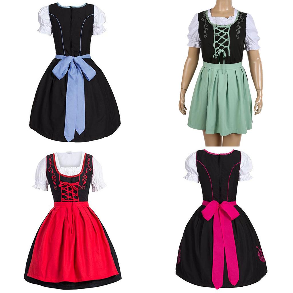 Vintage Style Bavarian Dirndl Dress For Oktoberfest And Festival Cosplay