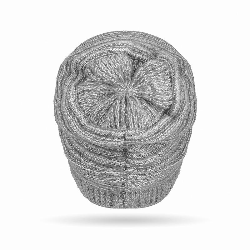 Winter Women Men Pleated Warm Cap Coldproof Elastic Knitted Cap Two-Color Cap