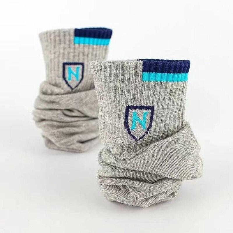 5 Pairs Men's Medium Length Socks Can Be Worn With Letter Pattern In All Seasons Sports And Fashion Socks