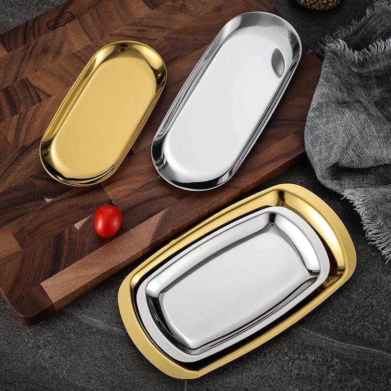 SikaiZhuo Stainless Steel Oval Multi-Purpose Trays - Small 10-Pack