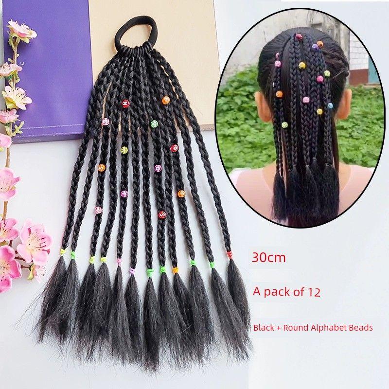 Dopamine Color Kids Dirty Braid Stage Performance Gradient Color Wig Small Braid High-Temperature Fiber Fiber Hair Tibetan Braid