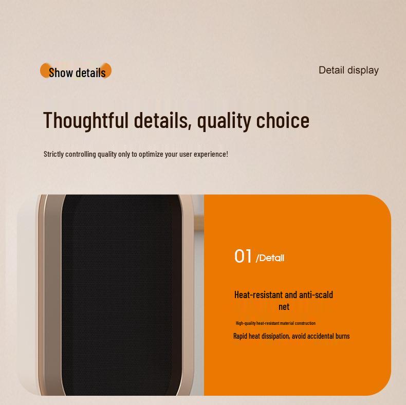 Portable Mini Desktop Fan Heater for Home & Office