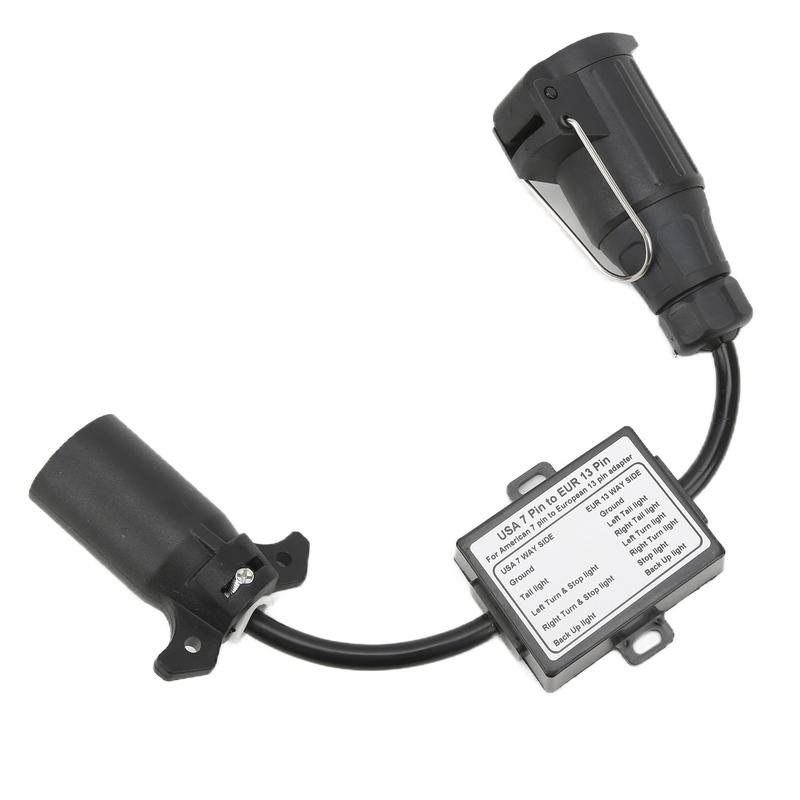 Plastic Car Connector US Vehicle 7 Way Blade Connector to European 13 Pin Round Connctor for Car and Truck Trailer Connector