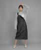 Seinteukeulu Wrinkle Band Overalls Skirt Swb-612 Denim Black