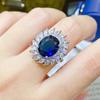 18k White Gold-Plated Luxury Ring with Royal Blue Tanzanite Imitation