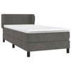 3127536 vidaXL Lit à sommier tapissier avec matelas Gris foncé 100x200 cm