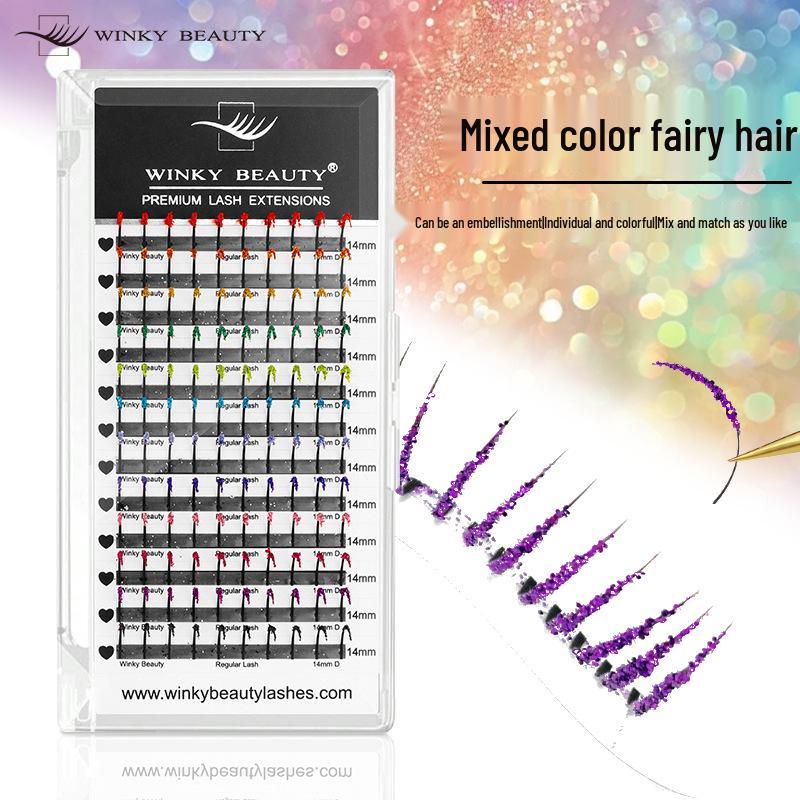 

Натуральные мягкие накладные ресницы с блестками смешанных цветов – Пышные, многоцветные в стиле «фея» Length 16mm