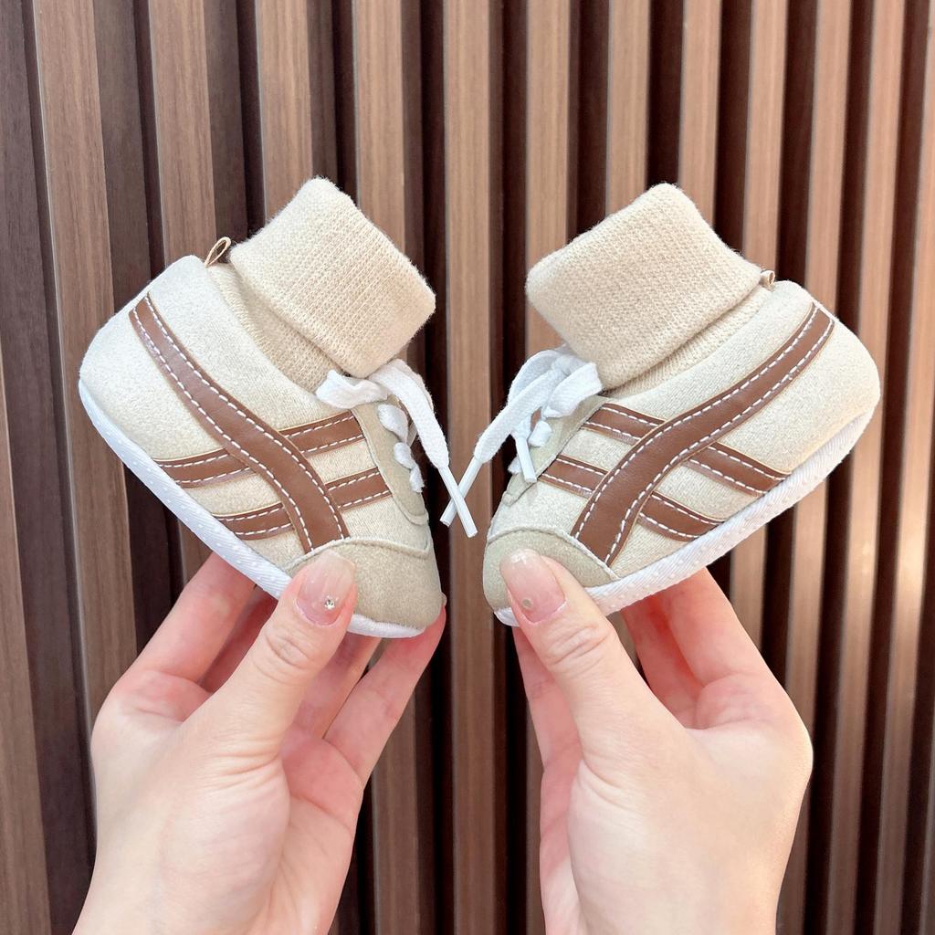 İlkbahar & Sonbahar Bebek Ayakkabıları: Kaymaz Yumuşak Tabanlı Ayakkabı-Çorap Kombinasyonu, Erkek ve Kız Çocukları İçin, 0-12 Ay