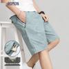 ROMON Men's 100% Cotton Contrast Color Loose Casual Shorts