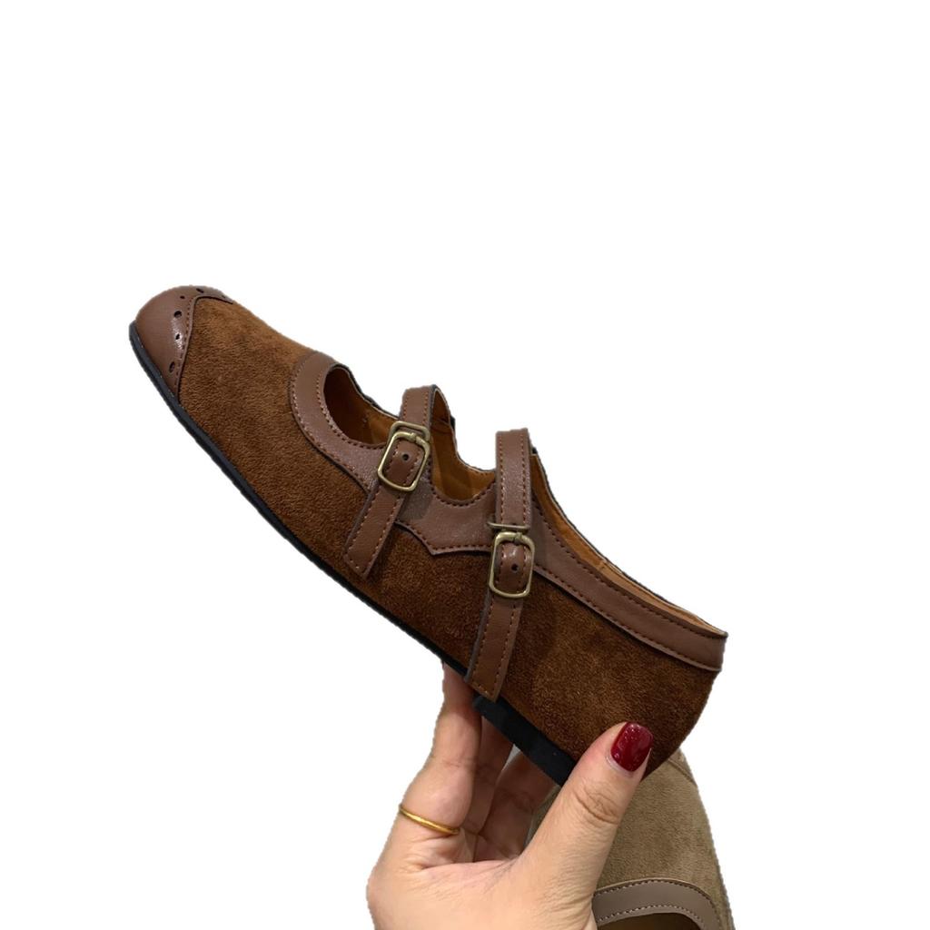 Koreanische Version Nischendesign Sinn flache Mary Jane Schuhe kleine Lederschuhe Herbst und Winter Französisch Retro Doppel Schnalle Einzelne Schuhe Damenschuhe
