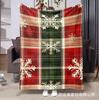 Christmas-themed checkered pattern Printed Blanket for Sofa Bed Travel Camping Living Room Office Conditioning Blanket