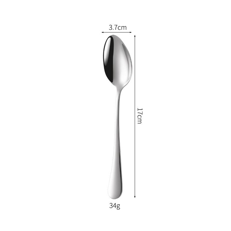 1010 Stainless Steel Dessert Spoon - Thick, Round, Mirror-Finish 304 Stainless Steel Tableware
