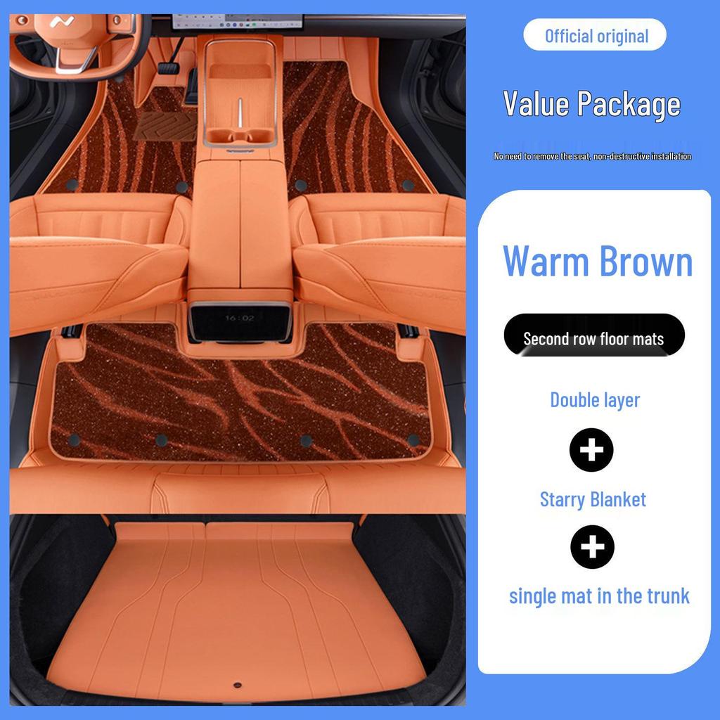 Eco-Friendly Full Coverage Leather Foot Mats for Nio L90 - Interior Protection & Modification