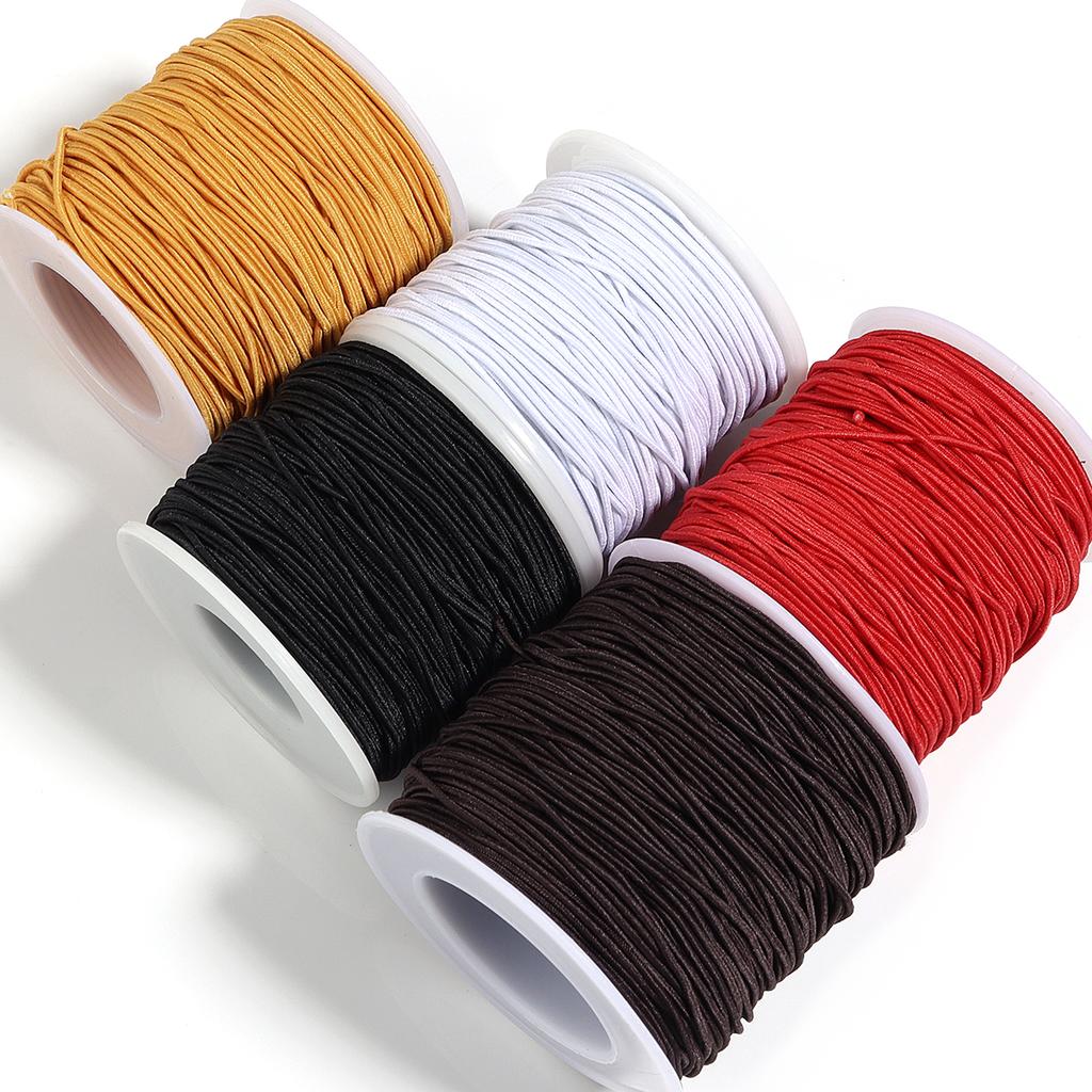 50M/roll 1mm Round Elastics Cords Chinese Knot Rope Bracelet Braided String Thread For DIY Tassels Beading String Jewelry Making