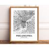 Eleville 8X10 Unframed Philadelphia Pennsylvania City View Abstract Road Modern Map Art Print Poster Wall Office Home Decor Minimalist Line Art