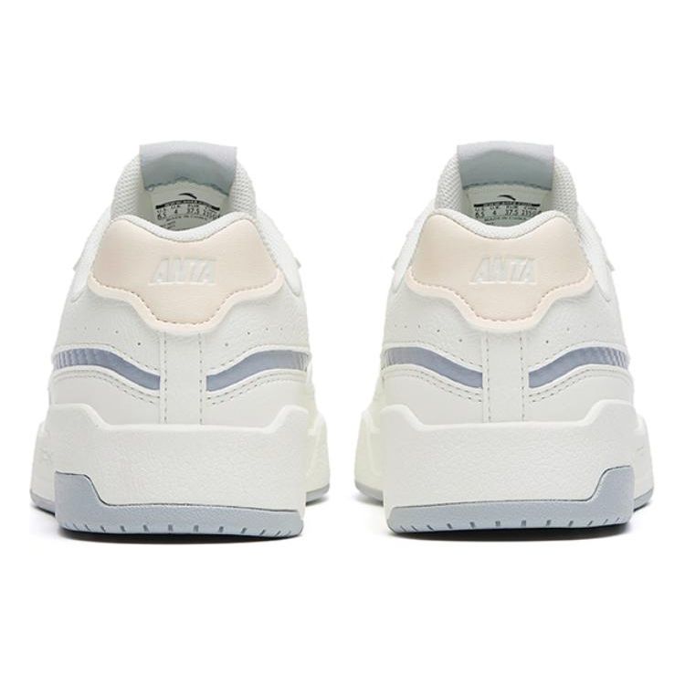 Anta Lifestyle Series Non-Slip Durable Low-Top Skate Shoes Women Sneakers White Gray 922318062-1