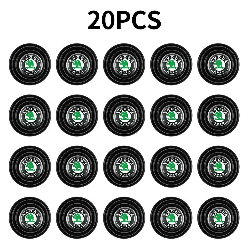SBNI3 Car Door Shock Absorber Gasket Anti-collision Silicone Sticker Pads For Skoda Octavia Rapid Fabia S Logo A7 Superb KAMIQ