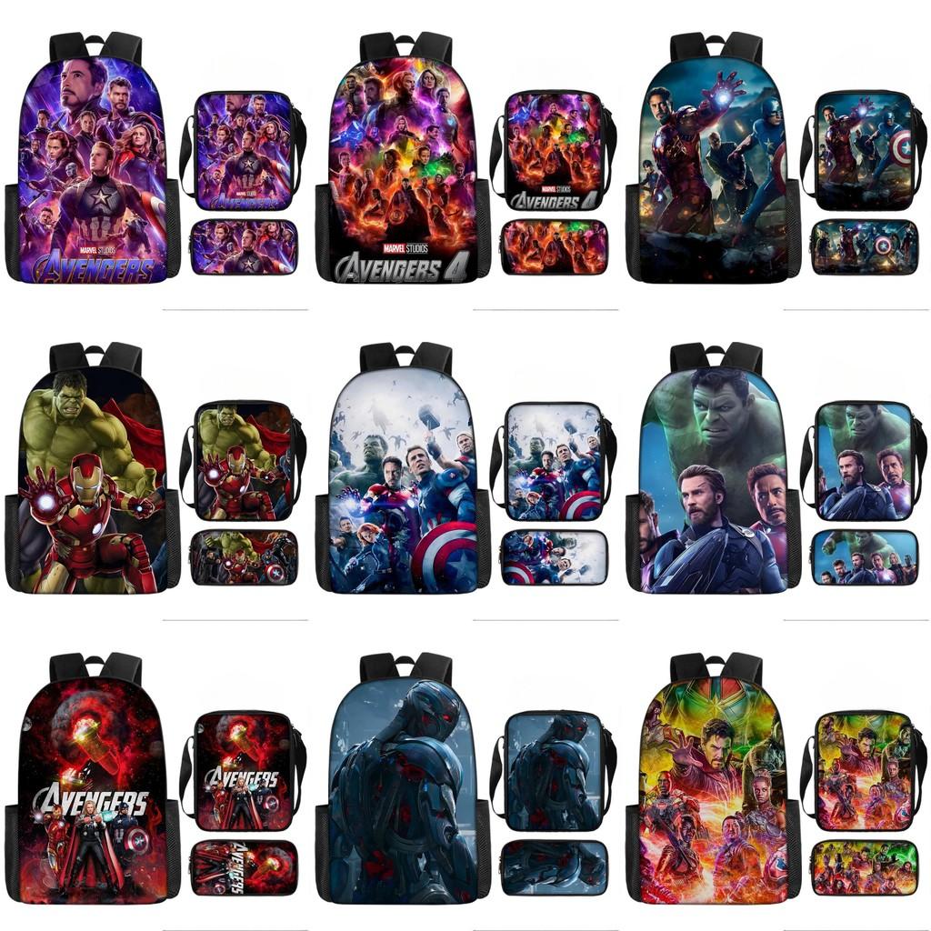Printed Avengers The Backpack Set Oxford Fabric Pencil Case Essentials School