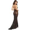 M-3XL Plus Size Women's Silver Mesh Sex Underwear Women's Sexy Perspective Dress, Sex Pajamas