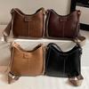 Vintage Zachte Leren Crossbody Tas Dames Hobo Schoudertas met Geweven Brede Band voor Dagelijkse Woon-werkverkeer Werk Winkelen en Reizen