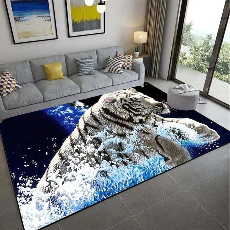 Home Decoration Tiger Wild Animals Pattern European Style Floor Mat Hallway Rug Bedroom Living Room Kitchen Hallway Rug