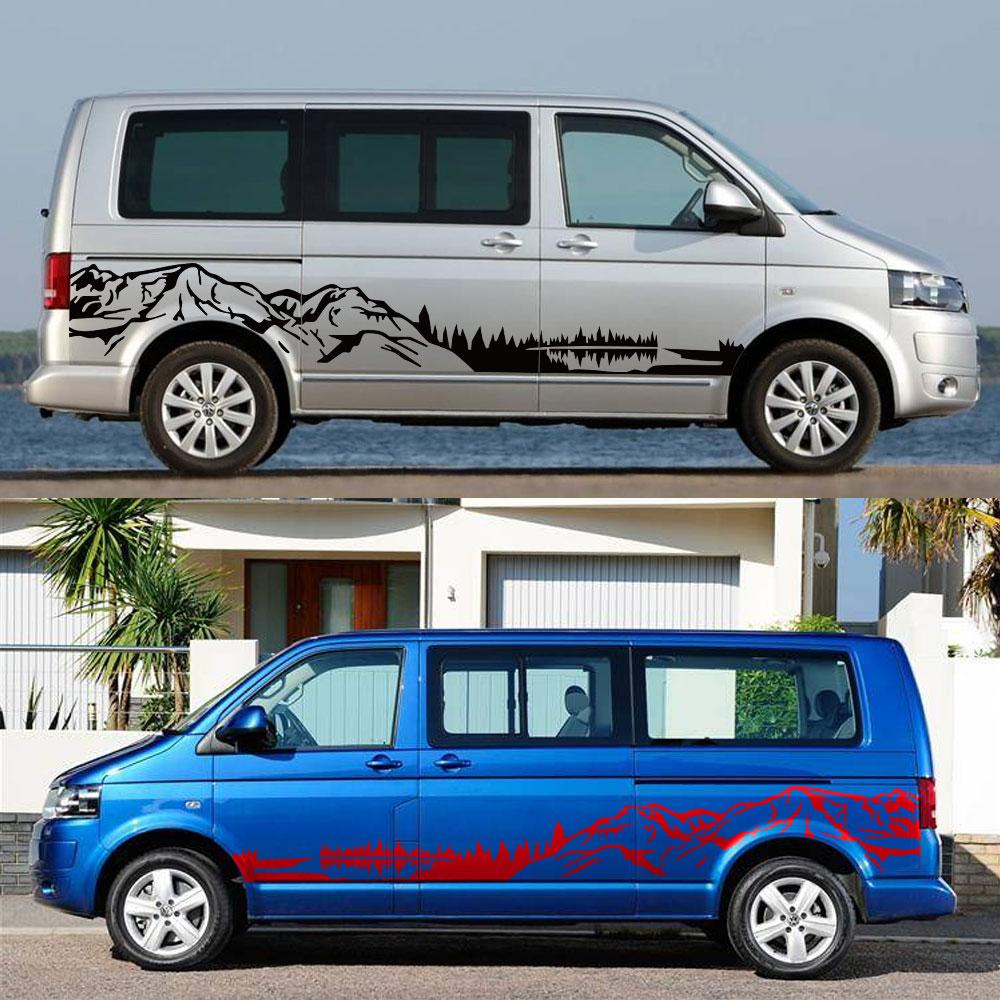 Car Stickers For Volkswagen VW Caravelle Multivan California Transporter T3 T4 T5 T6 Accessories Camper Van Mountain Vinyl Decal