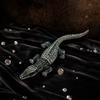 Crocodile Brooch Pin With Water Diamond Decoration For Men And Women