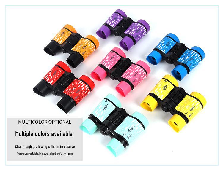 Children's Colorful Patterned Telescope & Binoculars Set with Rubber Grip