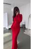 2025 Women's Autumn Sexy Bodycon High Waist Slimming Solid Color Long Dress