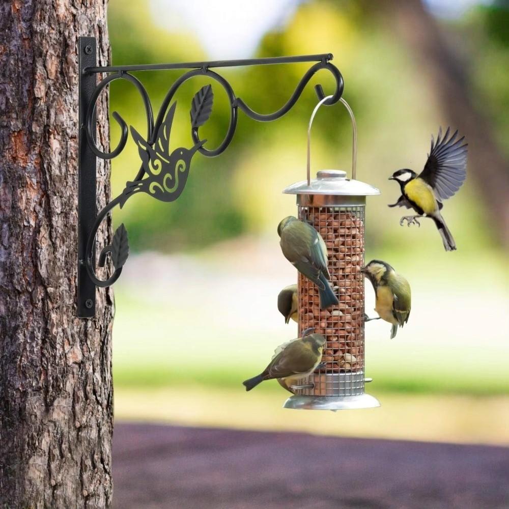 12 Inch Metal Wall Plant Hooks Sturdy Feeding Bird Rack Flower Pot Bracket Home Decor