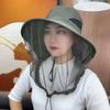 Anti-mosquito Hat, Outdoor Fishing Hat for Men, Face-covering Sun Protection Hat, Night Fishing Insect-proof and Bee-proof Hat, Wide Brim, 2-pack