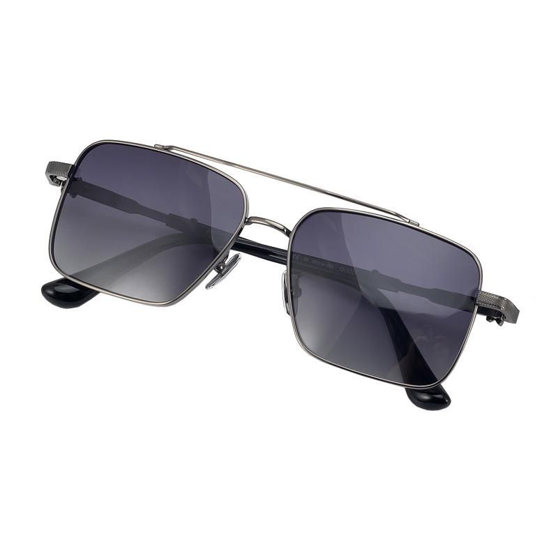 Men s Plus Size Titanium Polarized Sunglasses with Large Frame, Double Bridge, UV Protection for Driving & Fishing
