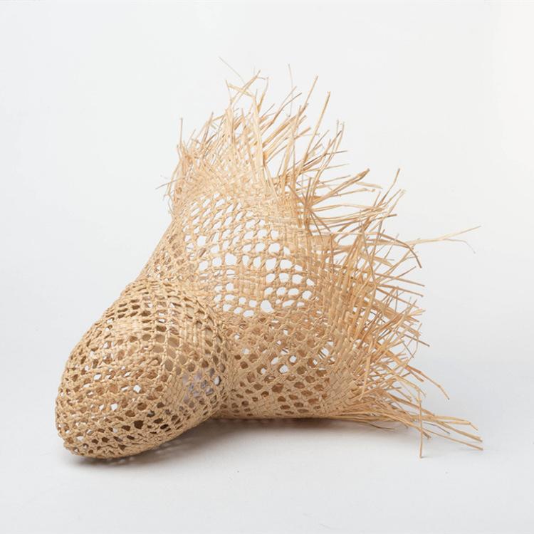 Summer Straw Hat Hollowed Out Women's New Beach Hat Photo Sun Hat Women's Large Eave Casual Solid Color Fringed Lafite Straw Hat