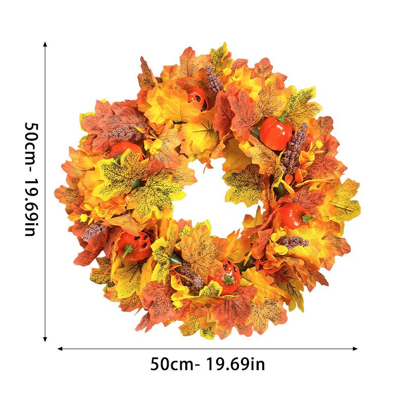 New Autumn Harvest Festival Wreath for Door or Wall - Thanksgiving Floral Home Decoration