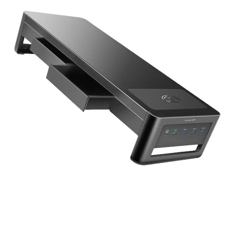 Multifunctional USB Monitor Riser Stand and Desktop Organizer
