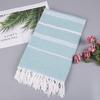 Customized 100% Cotton Turkish Beach Towel Soft Yarn-Dyed Jacquard Fringed Striped Pattern All-Season Ventilated for Bath Use