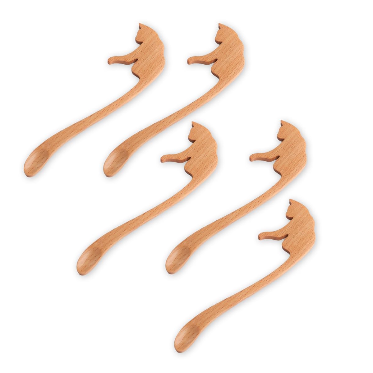 

Wooden Beech Cat Tail Muddler Set of 5 Current model J-kitchens 16.5x5cm
