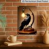 2D Flat 1pc Retro Crow and Black Metal Sign, A 12 By 8 Inch Metal Crow Art Decoration Plaque, Ideal for Home and Office, Modern Interior Design