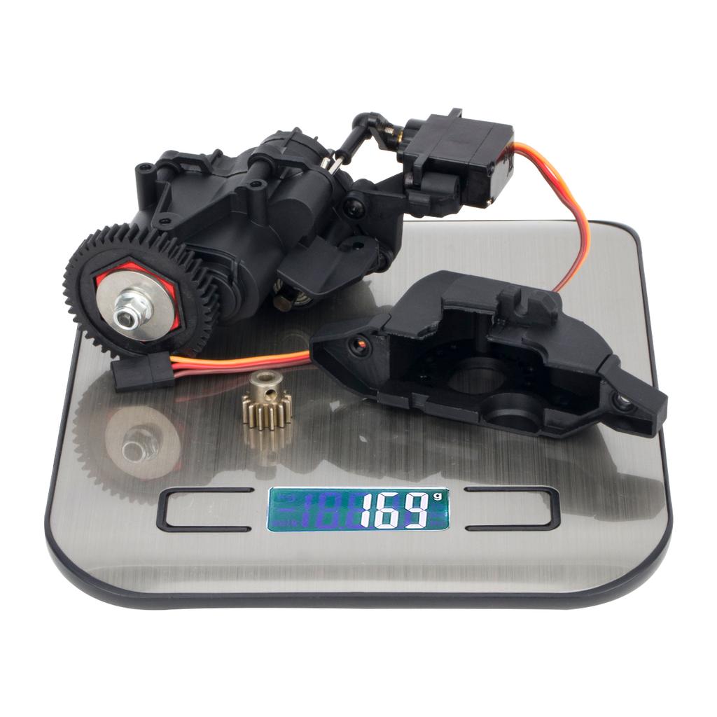 Dual Speed Transmission Gearbox with Servo & Internal Gears for 1/10 TRX4 TRX6 RC Crawler Car Upgrade Parts