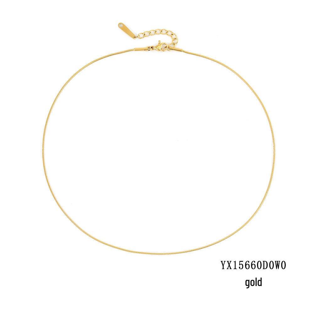 Korean Minimalist Versatile Snake Bone Chain Necklace - Cold Style Stainless Steel Jewelry