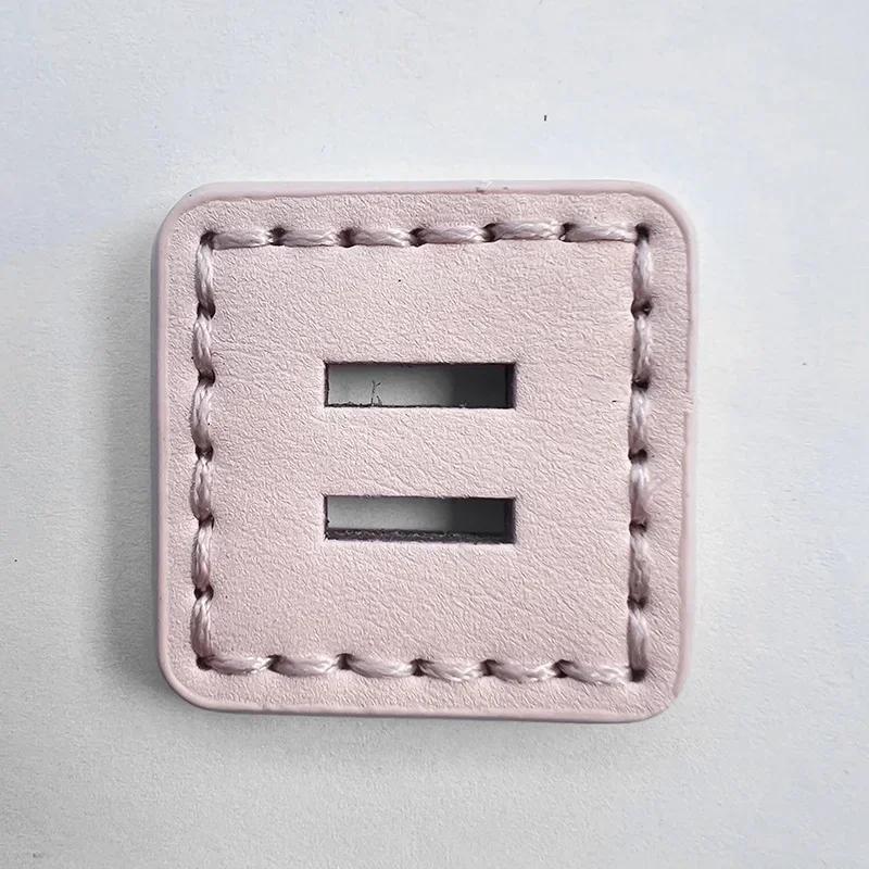 5pcs Creative Large Square Buttons 3.8cm Side Length Colorful PU 2-hole Buttons Winter Coat Large Buttons