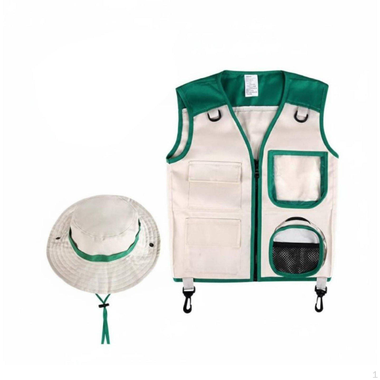 Kids Explorer Costume Compartment Design Children s Adventure Vest and Hat Lightweight Wilderness
