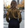 Shirt Women Satin Simulation Silk Long Sleeve Blouse New