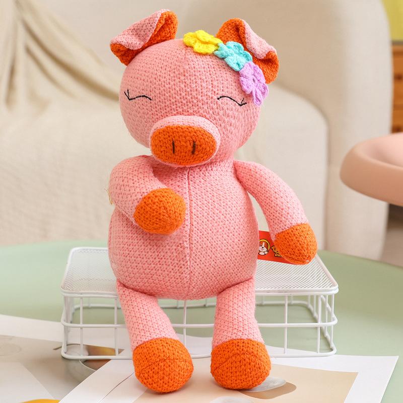 

Knitted Animal Series Soft Stuffed Plush Toy Cute Rabbit Elephant Giraffe Woodland Plushies Doll Jungle Safari Birthday Kid Gift Idea 30cm