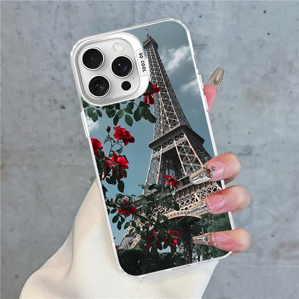 Paris Eiffel Tower Phone Case For IPhone 16 15 14 13 12 11 Pro Max X XR XSMAX 8 7 Plus Matte Shockproof Back Cover