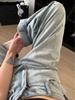 Y2k Harajuku Vintage Baggy Blue Jeans Women Retro Nail Drill Design High Waist Denim Trousers Korean Fashion 90s Aesthetic Wide Pants Streetwear