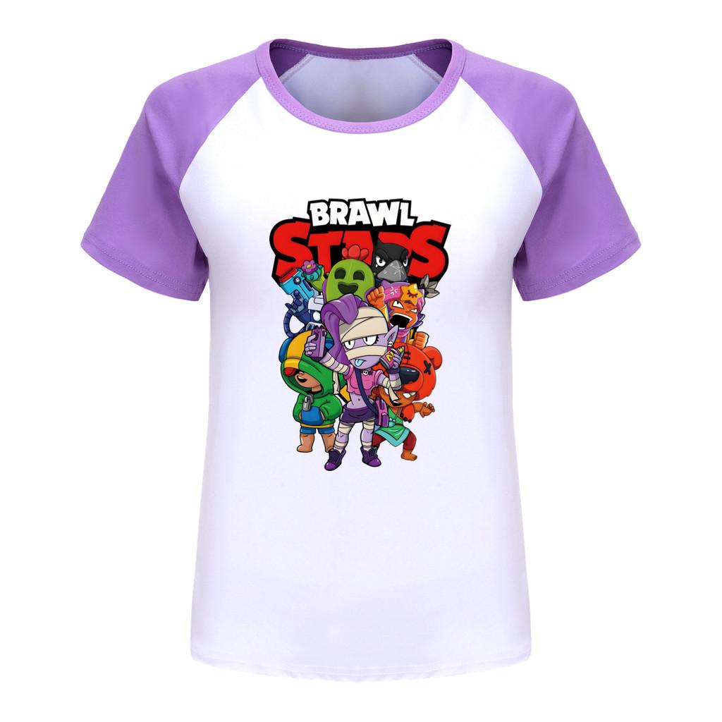 4094 חולצת טריקו ראגלן מודפסת Brawl Stars לבנים ובנות